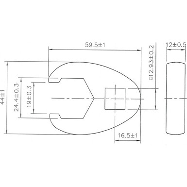 BGS Hahnenfußschlüssel | Antrieb Innenvierkant 12,5 mm (1/2"""") | SW 24 mm | 1757-24