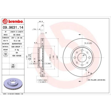 40 481 063 Bremsscheibe VA | FIAT Palio,Siena 97 | 09.9631.14