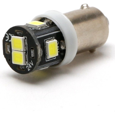 LED Metalsockel Ba9S T4W 6x 2835 24V SMD Weiß