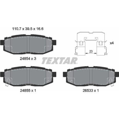 Bremsbelagsatz Subaru T. Outback/Tribeca 3.0-3.6 06 | 2485401