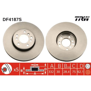 Bremsscheibe Bmw S. E53 X5 00 | DF4187S