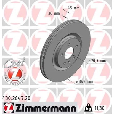 ZIMMERMANN Bremsscheibe | 430.2647.20