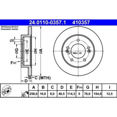 Bremsscheibe Hyundai T.Ix20 1.4-1.6 10 | 24.0110-0357.1