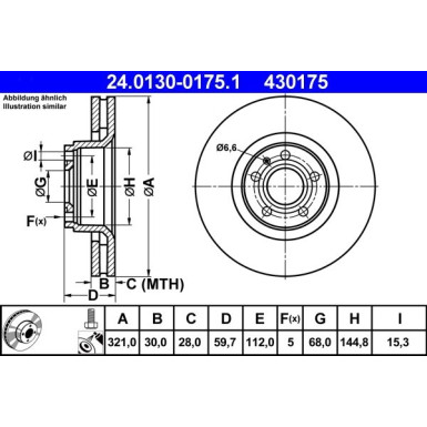 Bremsscheibe Vw S. A6 04 | 24.0130-0175.1