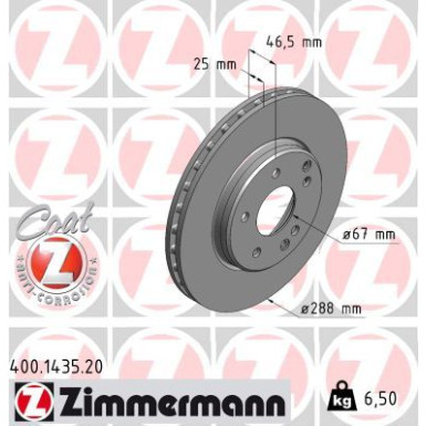 ZIMMERMANN Bremsscheibe | 400.1435.20