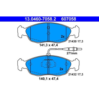 ATE Bremsbeläge | 13.0460-7058.2