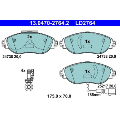 Bremsbelagsatz Sitz P. Alhambra 1,4-2,0 10- Keramik | 13.0470-2764.2