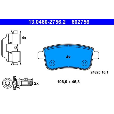 Bremsbelagsatz Renault T. Fluence/Megane/Scenic 1.2-2.0 08 | 13.0460-2756.2