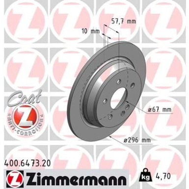 ZIMMERMANN Bremsscheibe | 400.6473.20