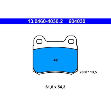 Bremsbelagsatz Db T. W201 82-93 | 13.0460-4030.2