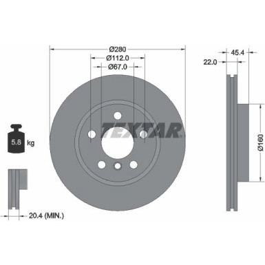 Bremsscheibe Mini P. Cooper/One 13-beschichtet | 92279203