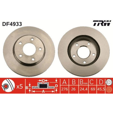 Bremsscheibe Mitsubishi P. Lancer 08 | DF4933