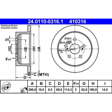 Bremsscheibe Lexus T. Rx 3.0-3.5 03-08 | 24.0110-0316.1