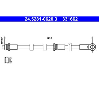 ATE Bremsschlauch | 24.5281-0620.3