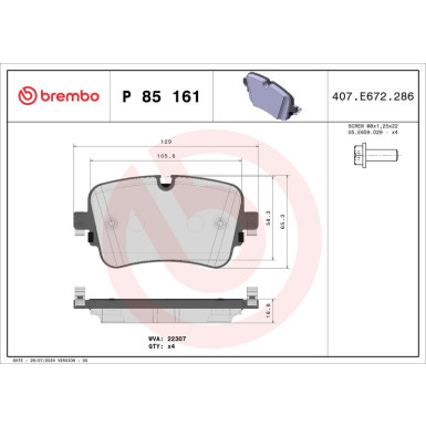 BREMBO Bremsklötze HA | AUDI Q7 15 | P 85 161