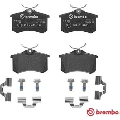 BREMBO Bremsklötze HA | AUDI,CITROEN,FORD,SKODA,VW 99 | P 85 020