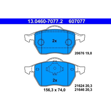 Bremsbelagsatz Audi P. A4 1.6-2.8 Quattro 94-01 | 13.0460-7077.2