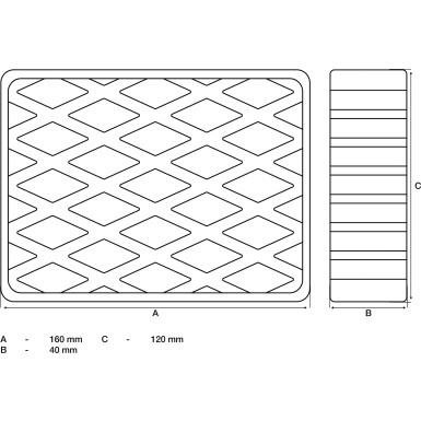 BGS Gummiauflage | für Hebebühnen | 160 x 120 x 40 mm | 7007