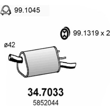 Endschalldämpfer | OPEL Corsa 1.0 16V 97 | 34.7033