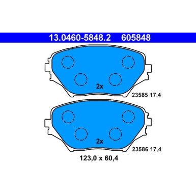 Bremsbelagsatz Toyota P. Rav 4 1.8-2.4 Vvti 4Wd 00-05 | 13.0460-5848.2