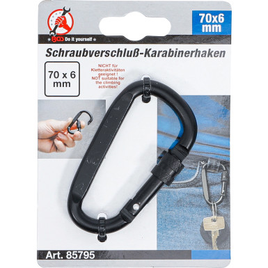 BGS Karabinerhaken | D-Form | mit Schraubsicherung | 85795