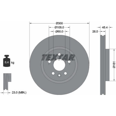 Bremsscheibe Opel P. Astra K 1.0-1.6 15 | 92277203