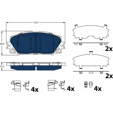 Bremsklötze VA Electric Blue | LEXUS CT TOYOTA Prius 08 | GDB4173BTE