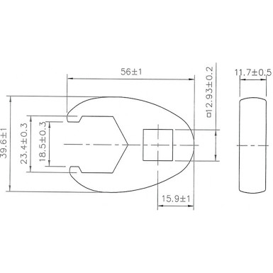 BGS Hahnenfußschlüssel | Antrieb Innenvierkant 12,5 mm (1/2"""") | SW 23 mm | 1757-23