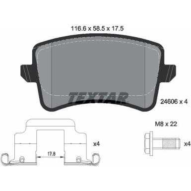 Bremsbelagsatz Vw T. A4/A5/Q5 07- 1.8-3.2/Quattro Disc 300Mm | 2460602