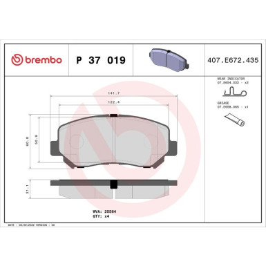 BREMBO Bremsklötze VA | JEEP Cherokee 13 | P 37 019