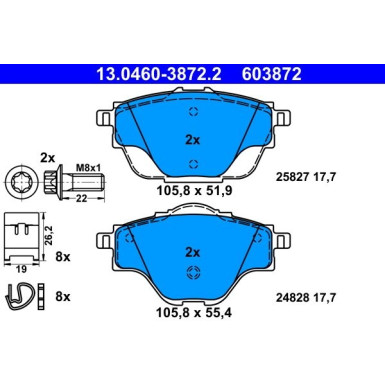 Bremsbelagsatz Citroen T. C4 Picasso 13 | 13.0460-3872.2