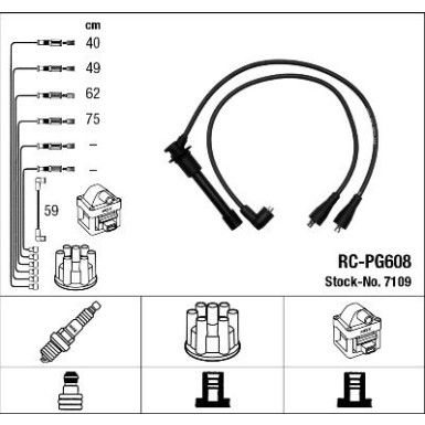 RC-PG608 NGK | Zündkabelsatz | FIAT Ducato 88-90 | 7109