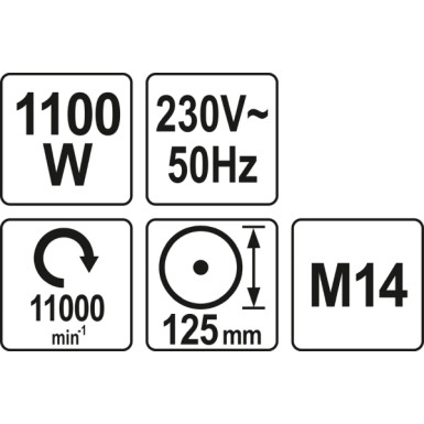 Winkelschleifer 1100W 125Mm | YT-82100