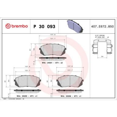 BREMBO Bremsklötze Xtra VA | HYUNDAI Kona KIA Ceed 15 | P 30 093X