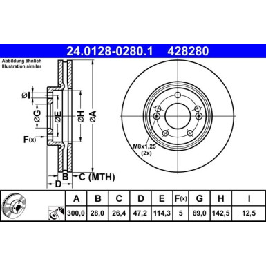 Bremsscheibe Kia P. Sportage 2.0-2.7 4Wd 04 | 24.0128-0280.1