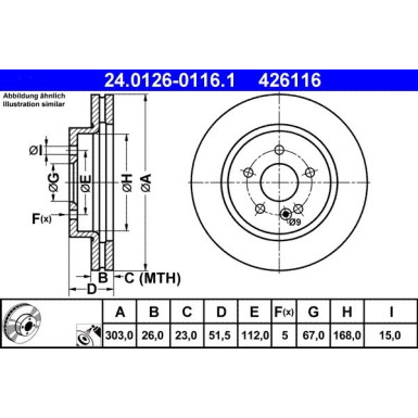 Bremsscheibe Db P. W163 2.3-4.3 98-05 | 24.0126-0116.1