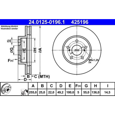 Bremsscheibe Lexus P. Ct 1.8 10 | 24.0125-0196.1