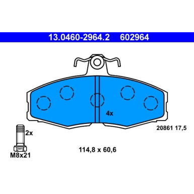 Bremsbelagsatz Skoda P. Favorit/Felicia 89-02 | 13.0460-2964.2