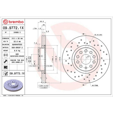 Bremsscheibe VA Xtra | VW Golf,Passat,Sharan 03 | 09.9772.1X