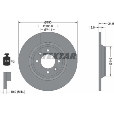 Bremsscheibe Citroen T. C4/Ds4 1.2-2.0 09 | 92231303