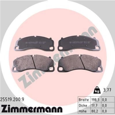 ZIMMERMANN Bremsbeläge | 25519.200.9