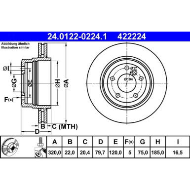 Bremsscheibe Bmw T. X3 2.0-3.0 04-11 | 24.0122-0224.1