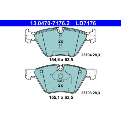 Bremsbelagsatz Bmw S. 5 03-10 Keramik | 13.0470-7176.2