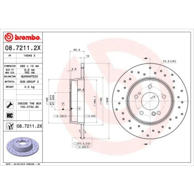 Bremsscheibe HA Xtra | MERC W203,W210,R230,R171 96 | 08.7211.2X