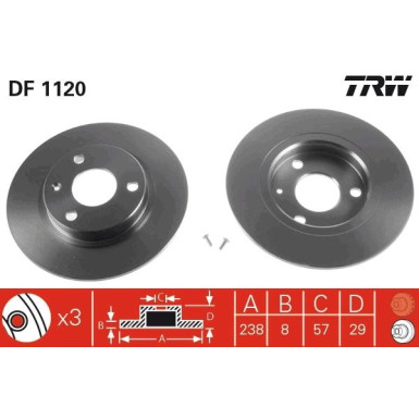 TRW Bremsscheibe | DF1120