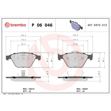 BREMBO Bremsklötze VA | BMW 1, 3 04-12 | P 06 046