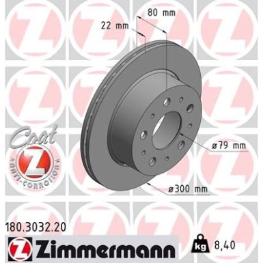 ZIMMERMANN Bremsscheibe | 180.3032.20