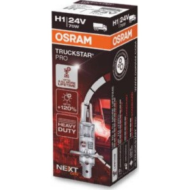 H1 Osram | 24V 70W P14.5S | H1 Truckstar Pro, Faltschachtel | 64155TSP