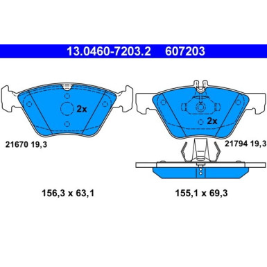 Bremsbelagsatz Db P. W211/S211 2,6-3,7 4-Matic 03-09 | 13.0460-7203.2