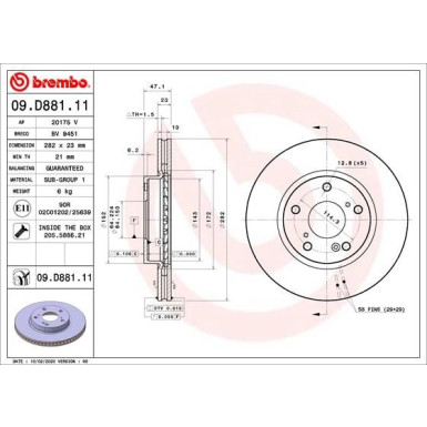 Bremsscheibe VA | HONDA | 09.D881.11